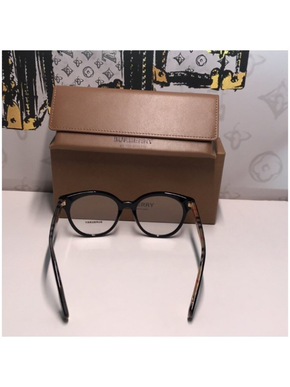 Burberry BE2356 Black and Gold Women's Glasses 3942 New - Picture 8 of 14